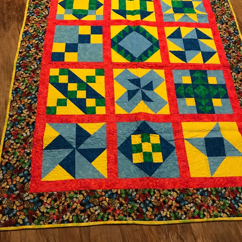 New, Hand Made, Butterfly quilt
